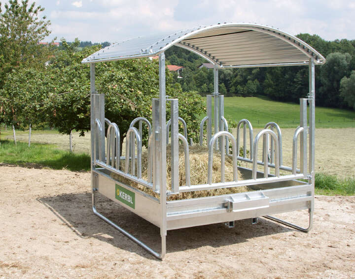 KERBL Viereckraufe mit Palisadenfressgitter